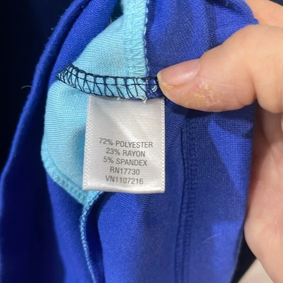 Isaac Mizrahi Navy Blue Sleeveless Dress with Stripes - Picture 3 of 4